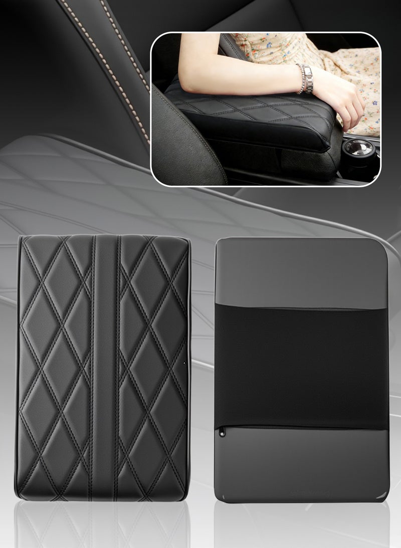 Leon Home Leather car armrest pads, thickened leather car armrest protectors, thickened center console protectors, suitable for most vehicles, SUVs, trucks, sedans - Image 1